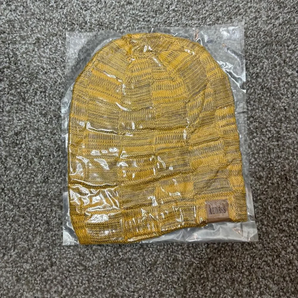 One Size Redess Yellow Marled Knit Beanie Men's Yellow Hat